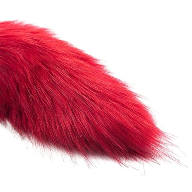 Silicone Anal Plug With Red Faux Fox Tail Fancy Dress Ups