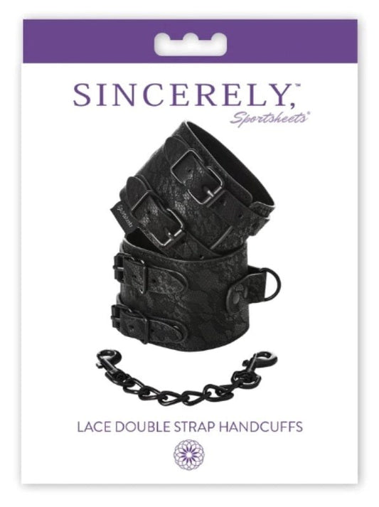 Sincerely Lace Double Strap Handcuffs - Cuffs and Restraints