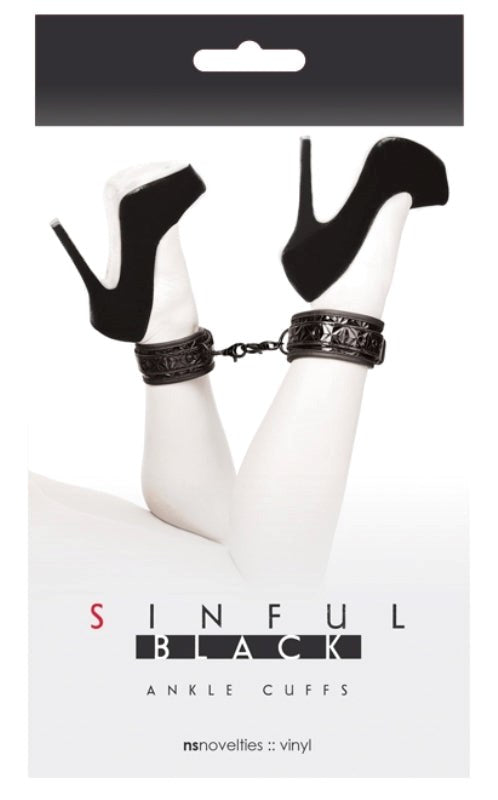 Sinful Black Ankle Cuffs Cuffs and Restraints