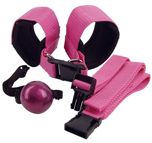 Sinners' Sex Straps with Ball Gag Pink - Cuffs and Restraints