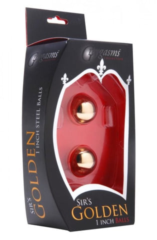Sir's Gold Plated 1 inch Kegel Balls - Love Eggs and Kegel Exercisers