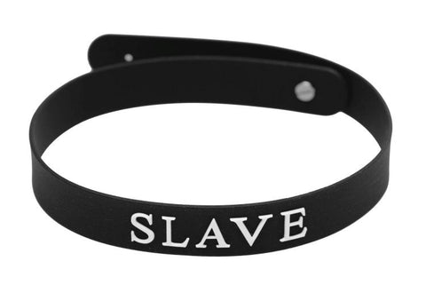 Slave Silicone Collar Black - Collars and Leads