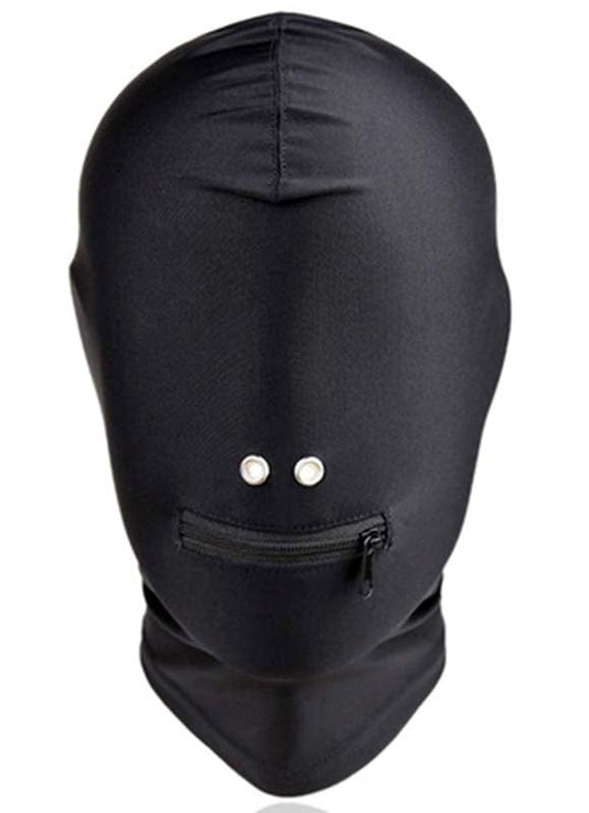 Spandex Zipper Mouth Hood - Bondage Hoods