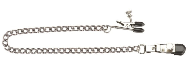 Spartacus Adjustable Broad Tip Clamps with Loop Link Chain Breast and Nipple Toys