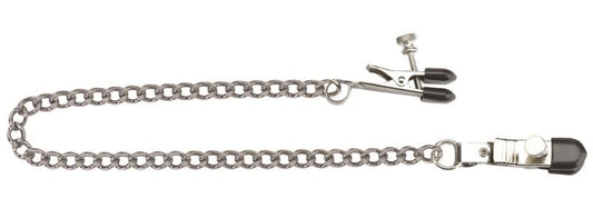 Spartacus Adjustable Broad Tip Clamps with Loop Link Chain - Breast and Nipple Toys