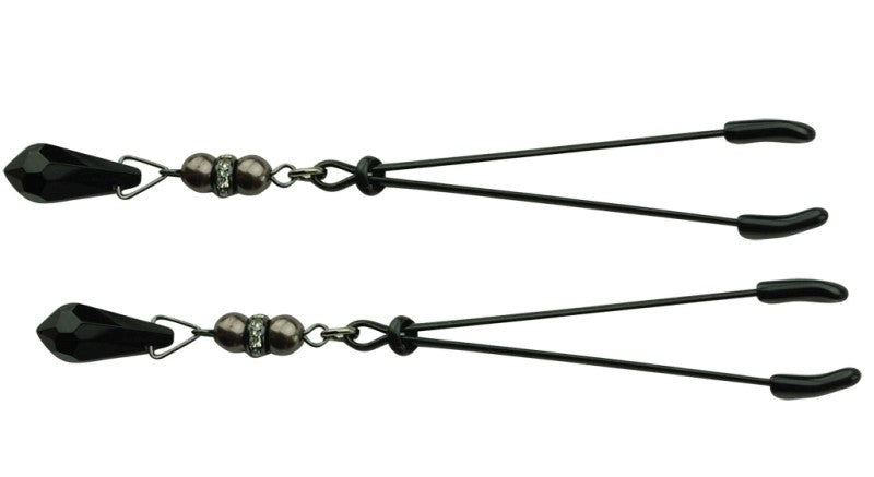 Spartacus Adjustable Lavish Tweezer Clamps with Pearl Nipple and Clit Clamps