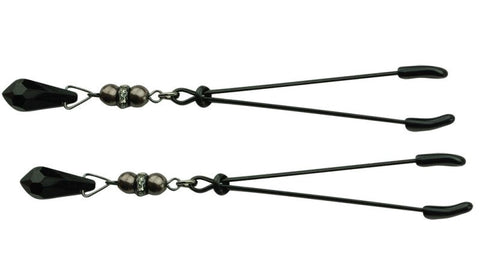 Spartacus Adjustable Lavish Tweezer Clamps with Pearl - Nipple and Clit Clamps