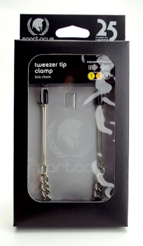 Spartacus Adjustable Tweezer Clamps with Link Chain Breast and Nipple Toys