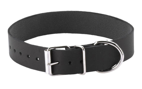 Spartacus Black Leather Collar Single Strap - Collars and Leads