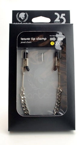 Spartacus Endurance Teaser Tip Clamps with Jewel Chain - Breast and Nipple Toys