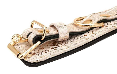 Spartacus White Snake Print Microfiber Wrist Restraints - Cuffs and Restraints