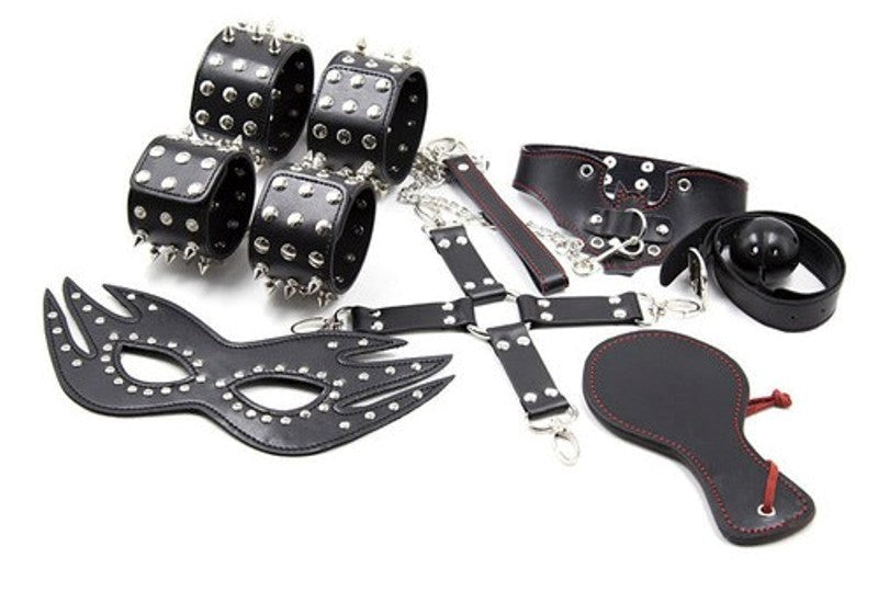 Spike 7 Piece Bondage Kit With Hogtie Kit Bondage Kits