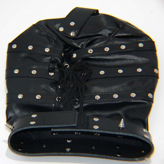 Spiked Bondage Hood Leather - Bondage Hoods