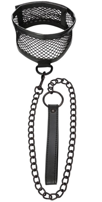 Sportsheets Fetish-Inspired Fishnet Collar and Leash Set - Collars and Leads