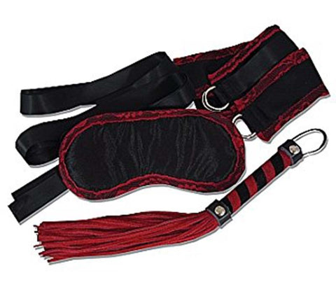 Sportsheets Leather and Lace Luxury Kit - Cuffs and Restraints