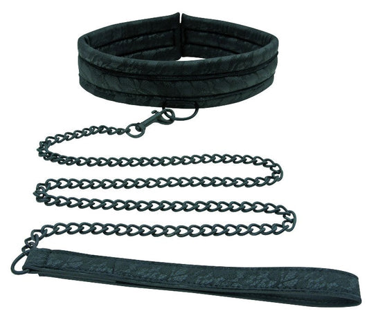 Sportsheets Midnight Lace Collar & Leash - Collars and Leads