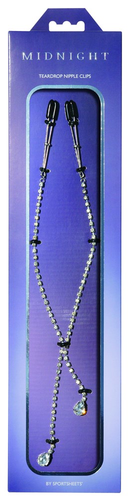 Sportsheets Midnight Teardrop Nipple Clips - Nipple and Clit Clamps
