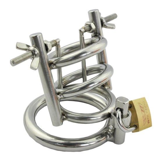 Stainless Steel Penis Stretcher & Male Chastity Device Ball and Cock Toys