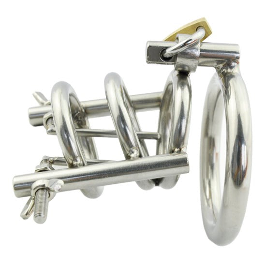 Stainless Steel Penis Stretcher & Male Chastity Device Ball and Cock Toys