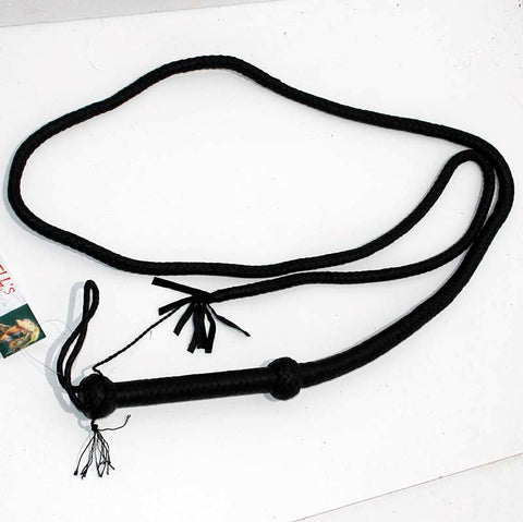 Stockmans Black Leather Whip 250cm - Whips And Crops