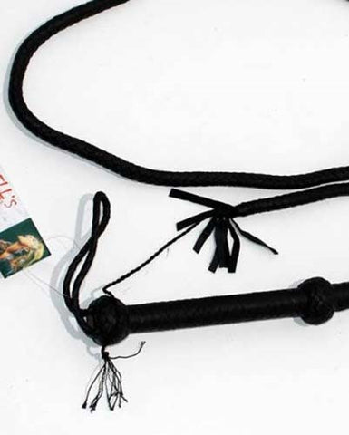 Stockmans Black Leather Whip 250cm - Whips And Crops