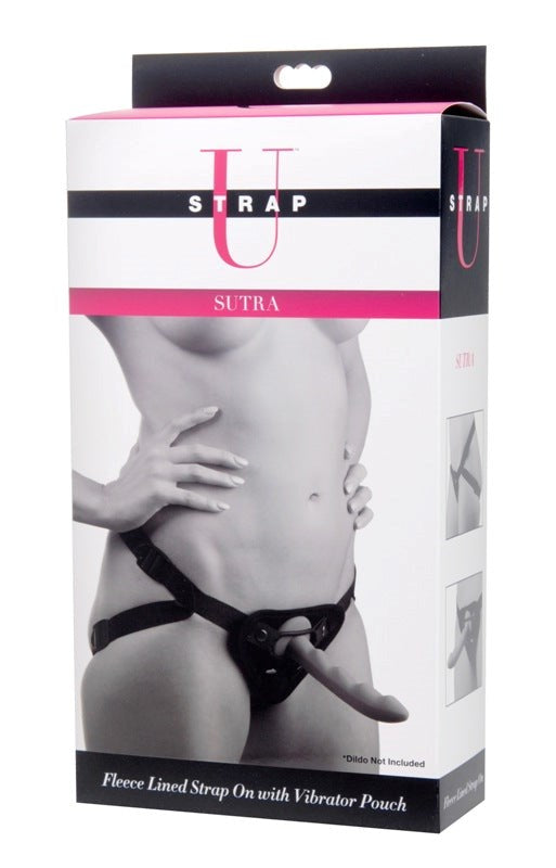 Sutra Fleece-Lined Strap On with Vibrator Pouch Strap On Sextoys