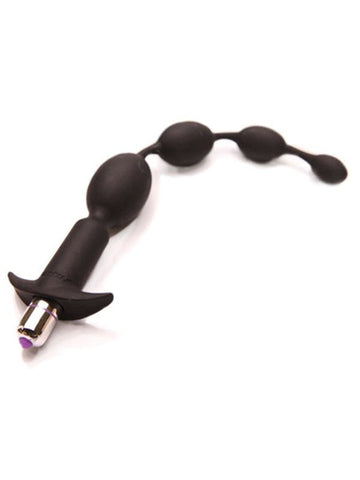 Tantus Vibrating Progressive Beads Black - Anal Beads and Balls