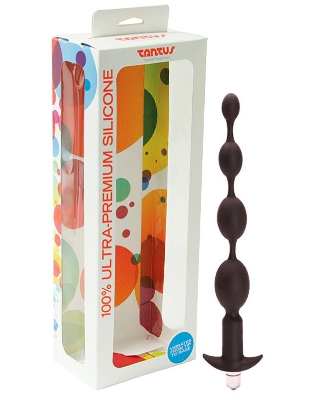 Tantus Vibrating Progressive Beads Black Anal Beads and Balls