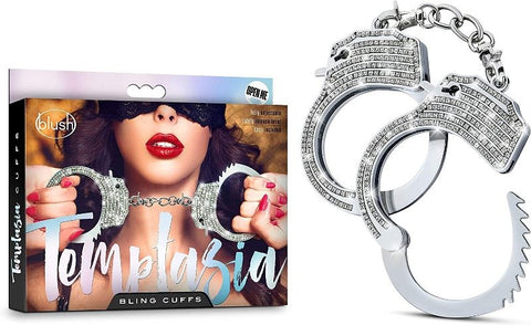 Temptasia Bling Cuffs - Luxurious Stainless Steel Restraints - Collars and Leads