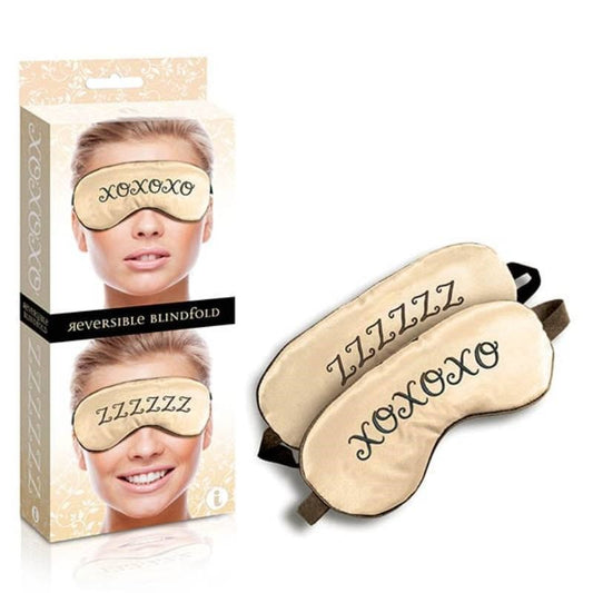 The 9's Reversible XOXO/ZZZ Satin Blindfold - Masks And Blindfolds
