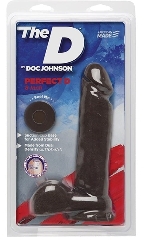 The D Perfect D 8 Inch Chocolate Realistic Dildos