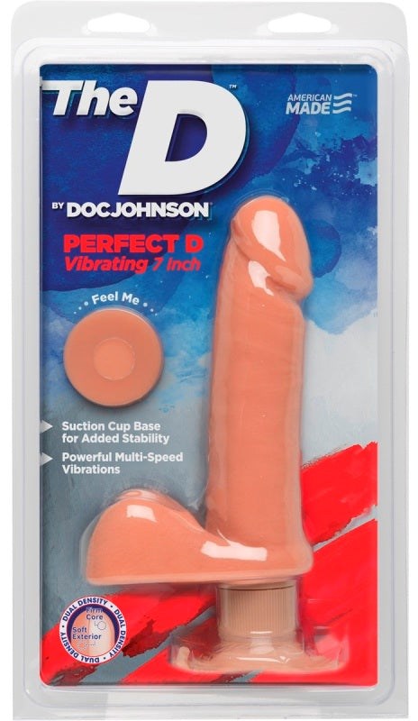 The D The Perfect D Vibrating 7 Inch Vanilla Realistic Dildos