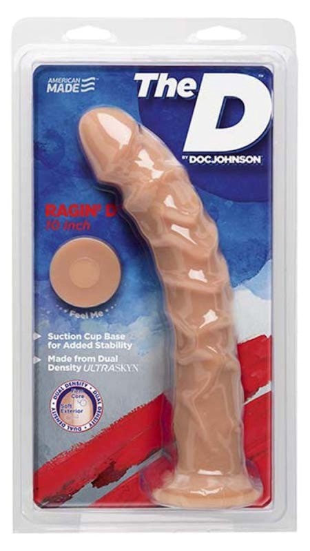 The D The Ragin' D 10 Inch Vanilla Realistic Dildo Realistic Dildos