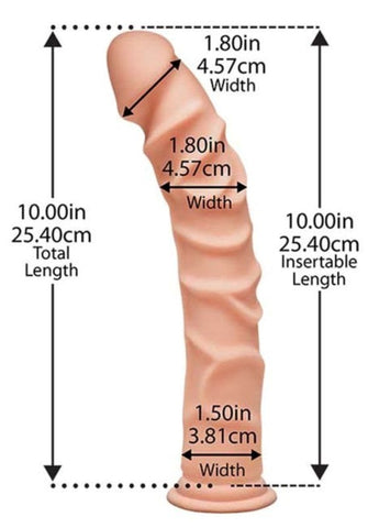 The D The Ragin - Realistic Dildos D 10 Inch Vanilla - Realistic Dildos