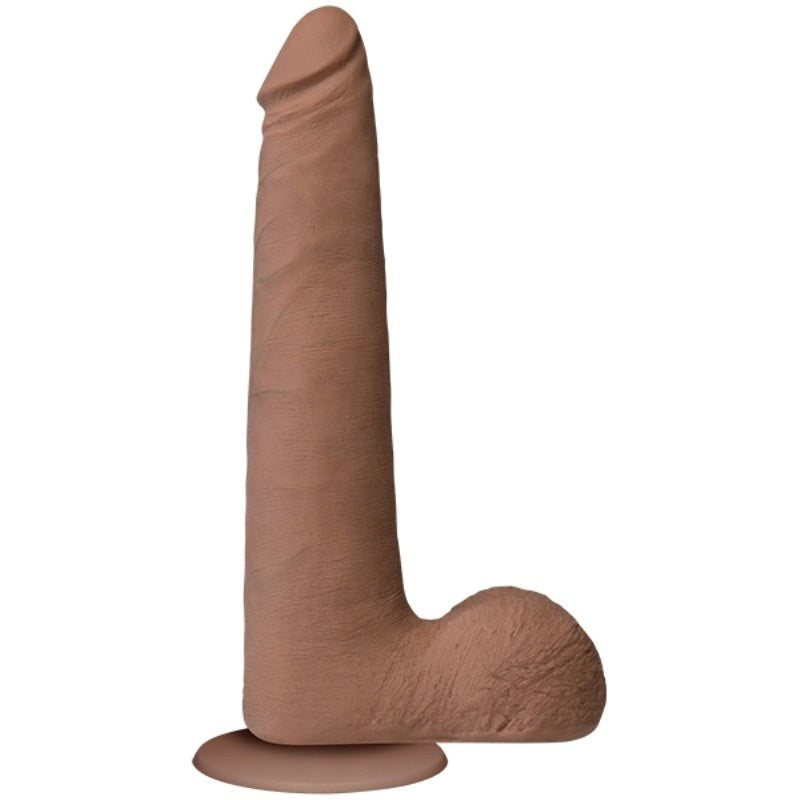 The Realistic Cock UR3 9 in. Slim with Balls Brown Realistic Dildos