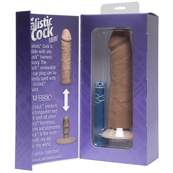 The UR3 8 inch Realistic Cock Brown Realistic Dildos