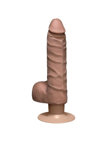 The Realistic Cock UR3 Vibrating 7 in. Slim with Balls Brown - Realistic Dildos