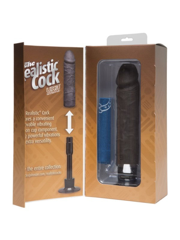 The Realistic Cock UR3 Vibrating 8 in. Black Realistic Dildos