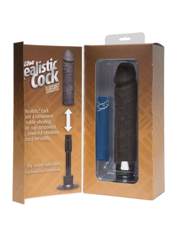 The Realistic Cock UR3 Vibrating 8 in. Black - Realistic Dildos