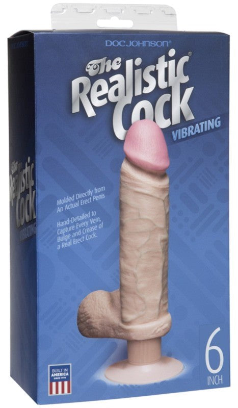 The Realistic Cock Vibrating 6 Inch Flesh Realistic Dildos