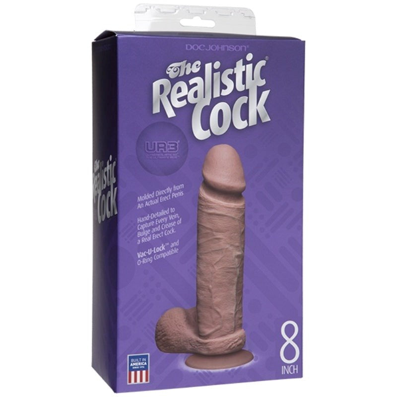 The Realistic Cock with Balls UR3 - Brown 8 in Realistic Dildos