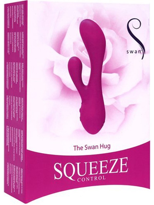 The Swan Hug with Squeeze Control Pink Rabbit Vibrators