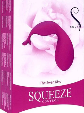 Swan Kiss Teal Vibrator with Squeeze Control - Luxury Sex Toys