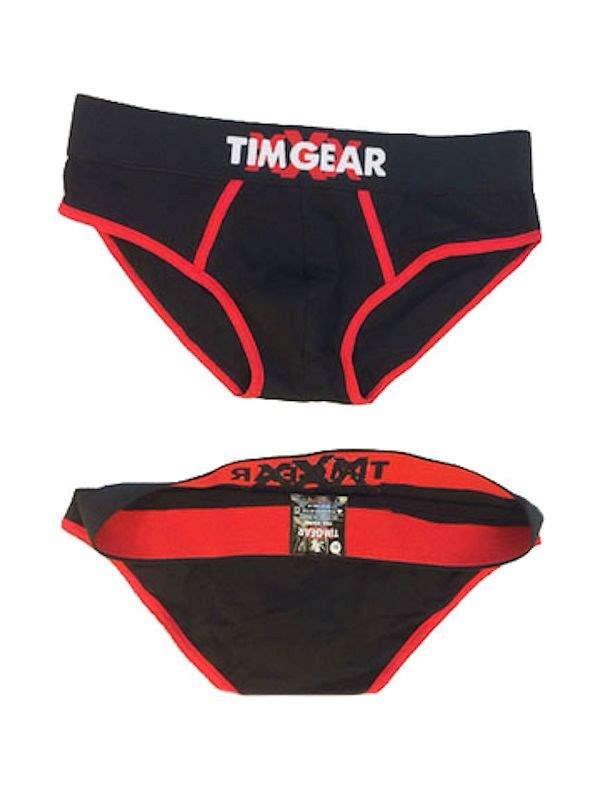 TIM Gear Black and Red Brief Large Mens Briefs And Boxers