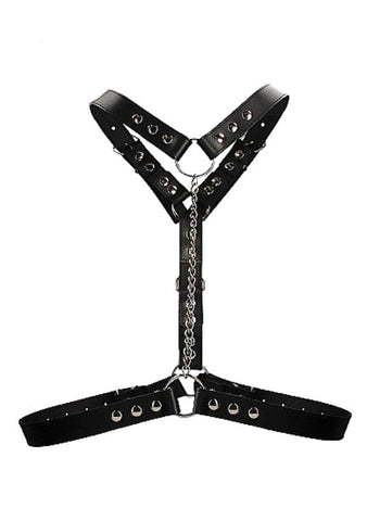 Twisted Bit Black Leather Harness - Cuffs and Restraints