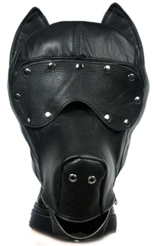 Ultimate Leather Dog Hood - Bondage Hoods