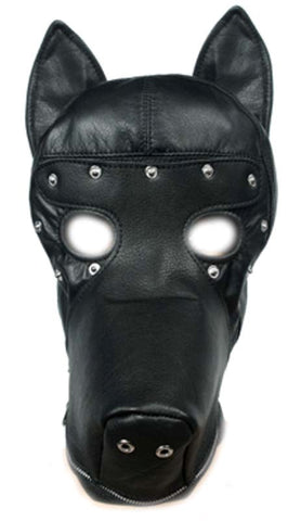 Ultimate Leather Dog Hood - Bondage Hoods