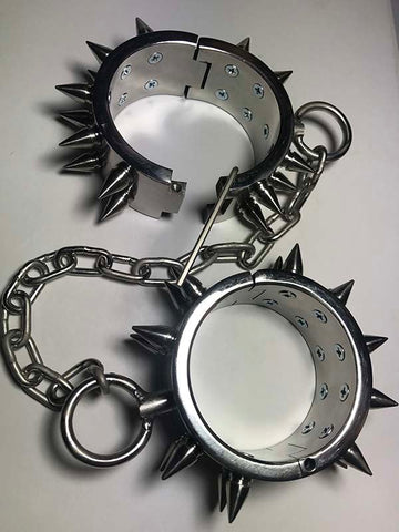 Unisex Spiked Leg Irons - Cuffs and Restraints