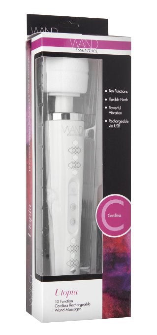 Utopia 10 Function Cordless Rechargeable Wand Massager - Personal Massagers