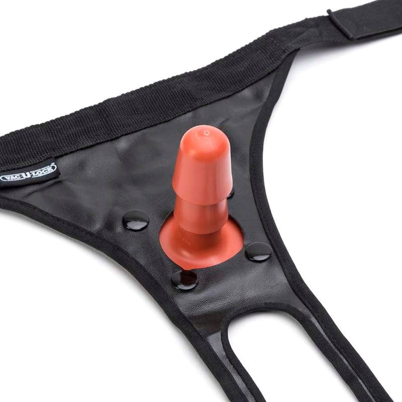 Vac-U-Lock 2 Leather Strap-On with Plug Strap On Sextoys